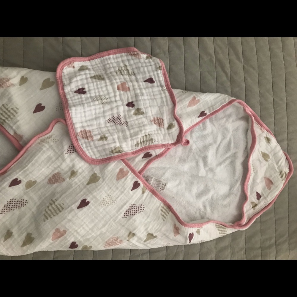 Aden & Anais hooded towel and washcloth set